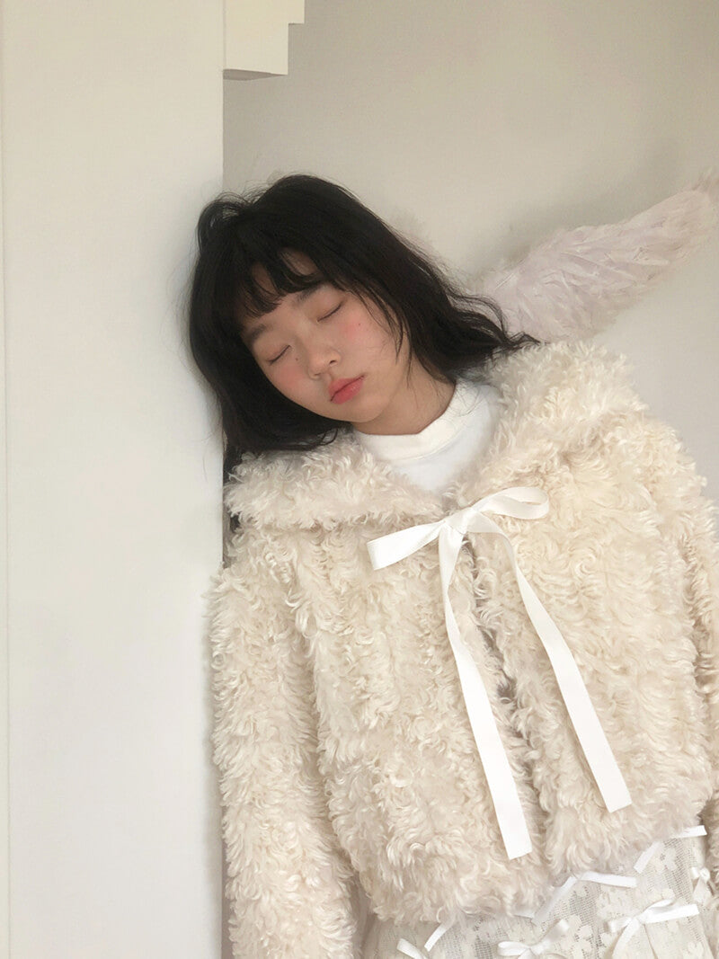 Sugar Fluff Ribbon Collar Jacket（全2色）