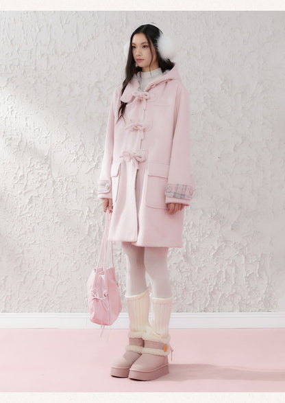 Cozy Plaid-Lined Duffle Coat