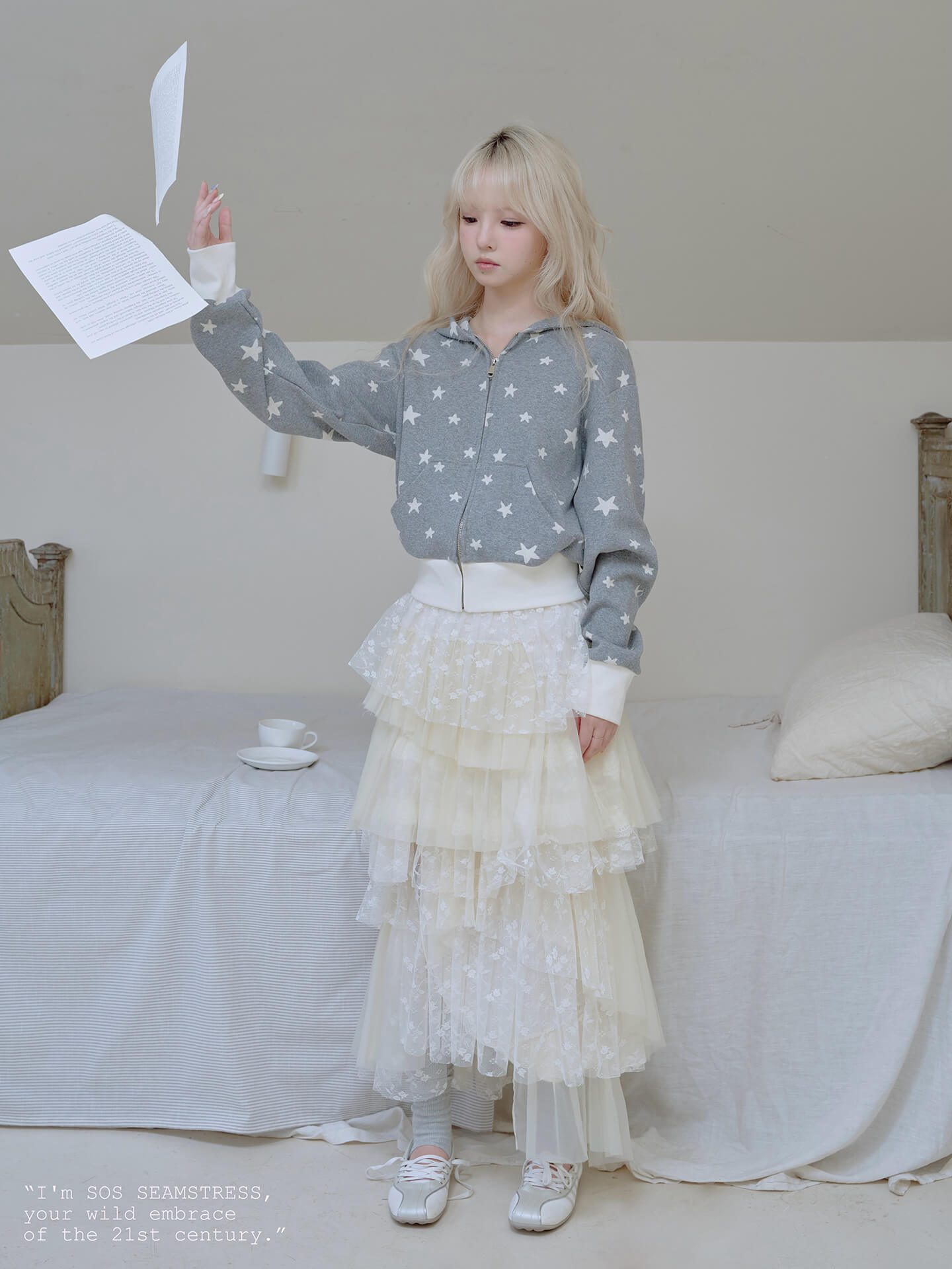 Celestial Lace Tiered Skirt