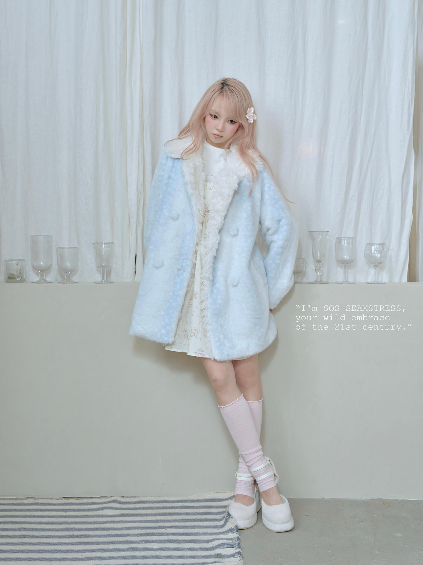 Frosty Mist Faux Fur Coat