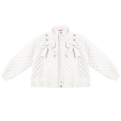 Charm Ribbon Quilted Puffer Jacket