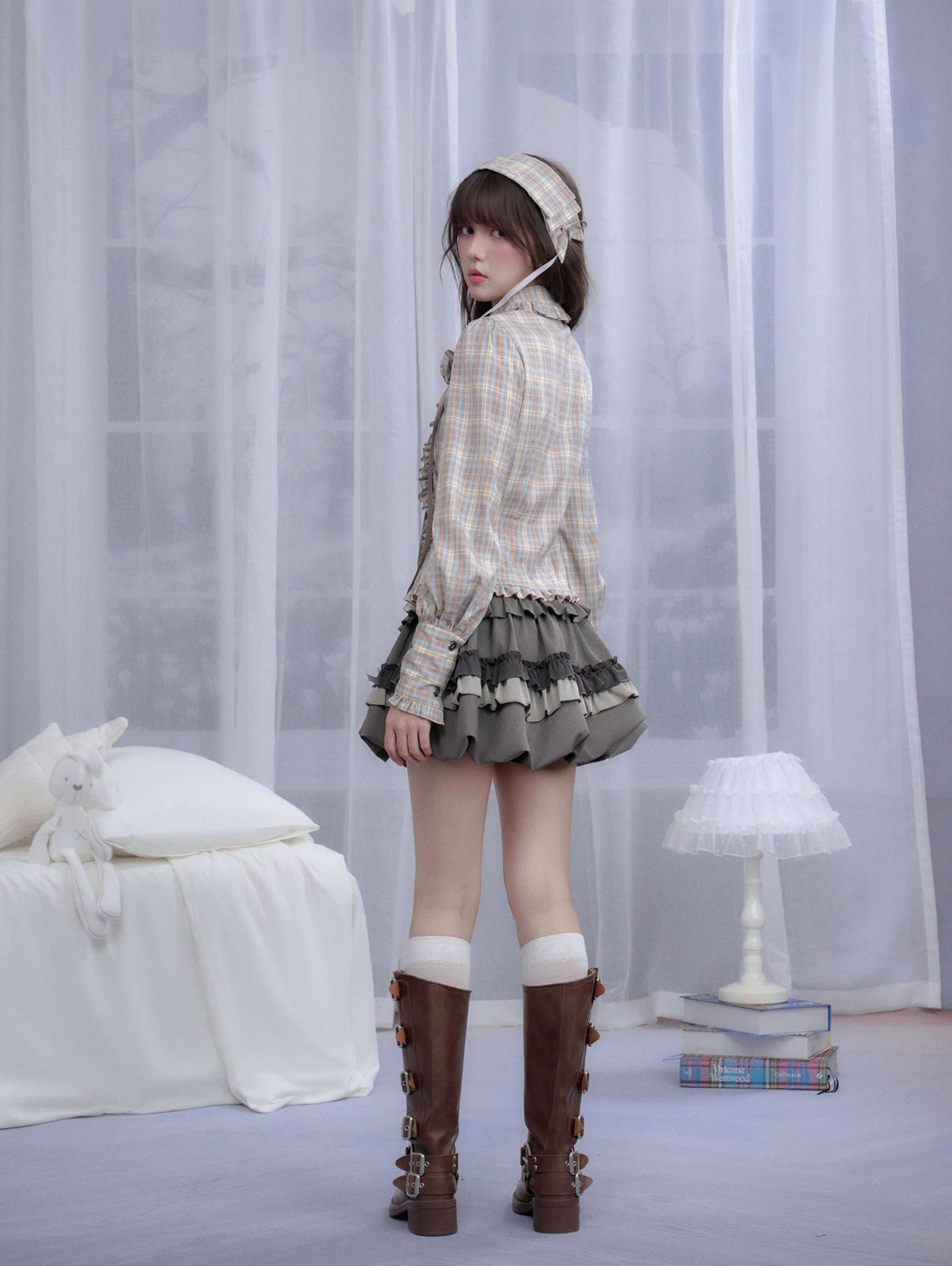 スカート Lumignon Ribbon brooch frill mini skirt 公式】Layered Ribbon Frill Mini Skirt - Fantage（ファンテージ