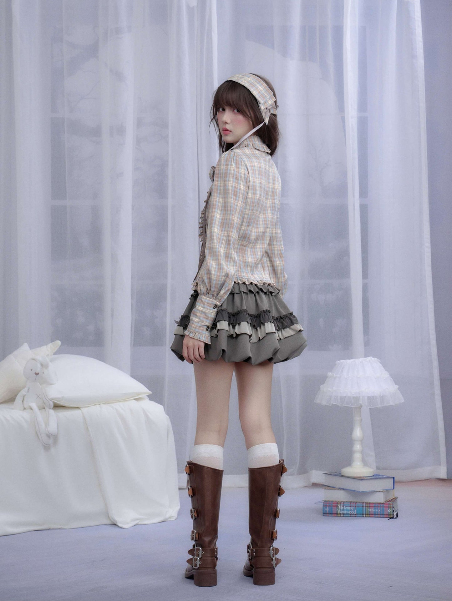 Layered Ribbon Frill Mini Skirt