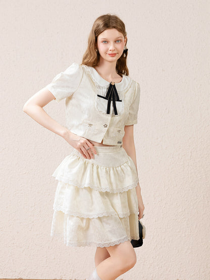 Ribbon Collar Lace Frill Setup