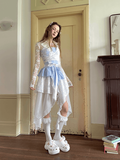 Frilly Bear Ribbon Camisole Dress（全2色）