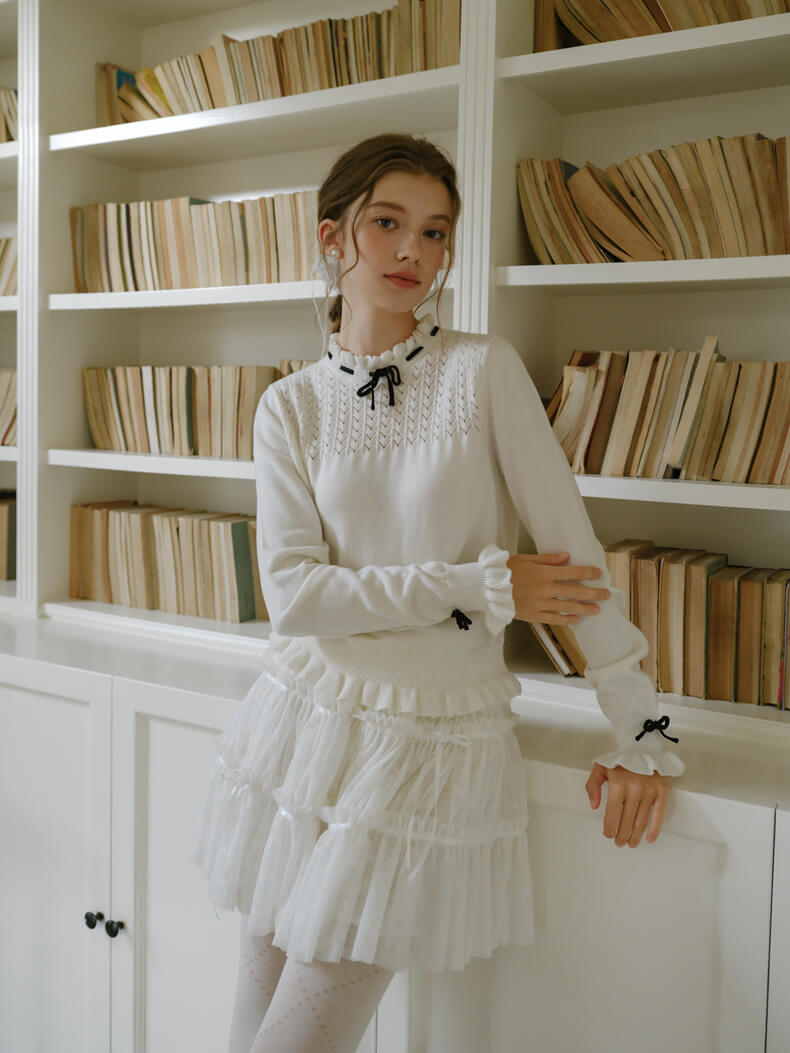 Dreamy Sheer Ribbon Mini Skirt