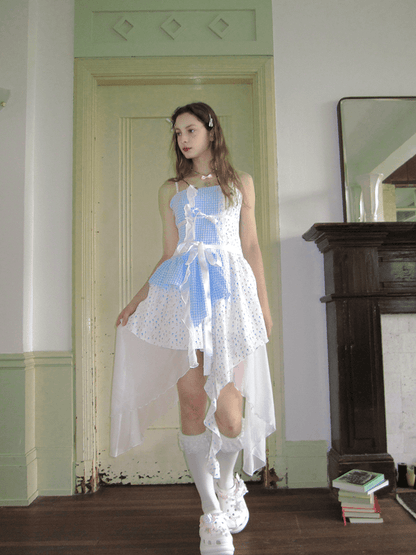 Frilly Bear Ribbon Camisole Dress（全2色）