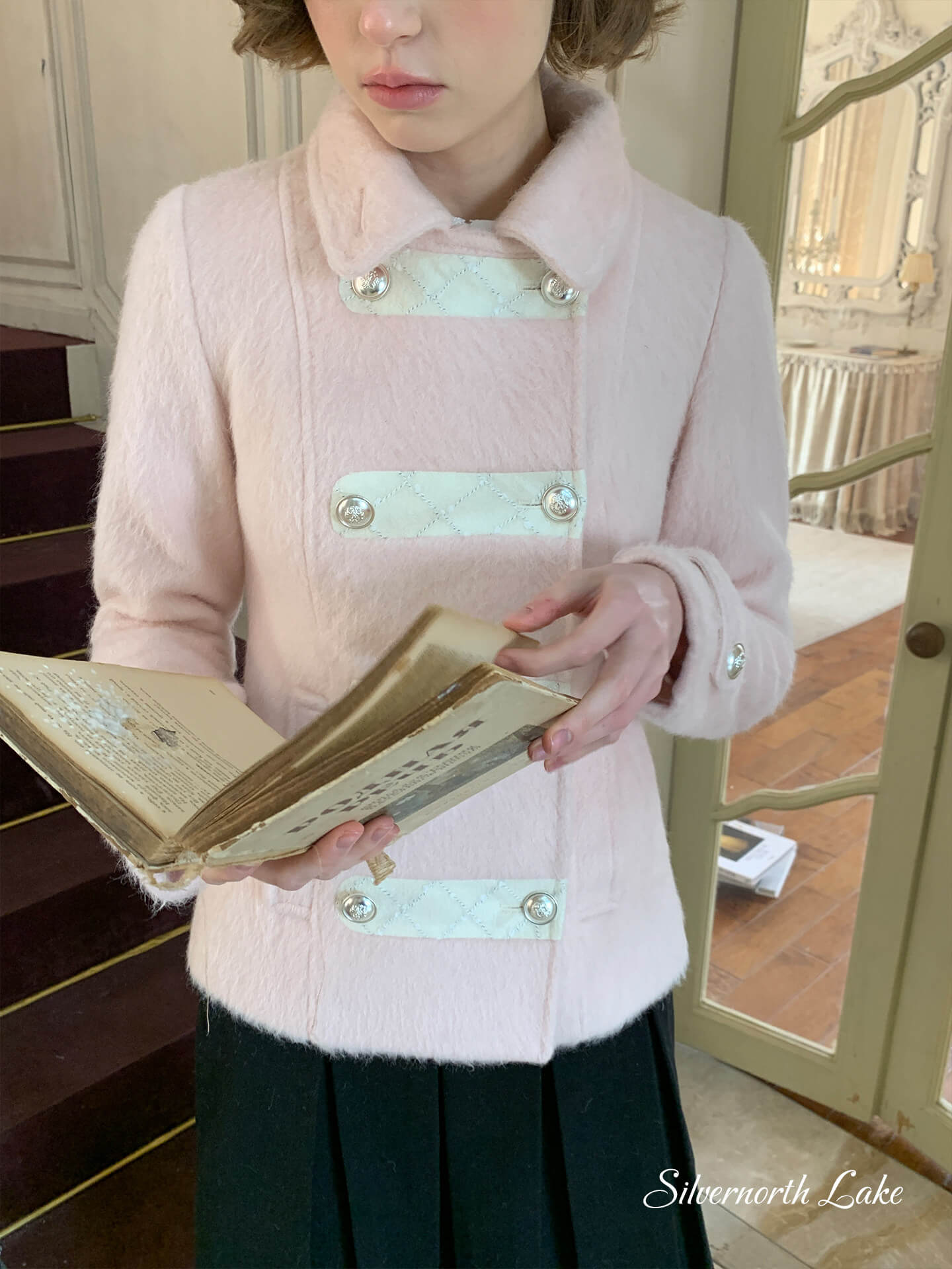 Powder Pink Classic Button Coat