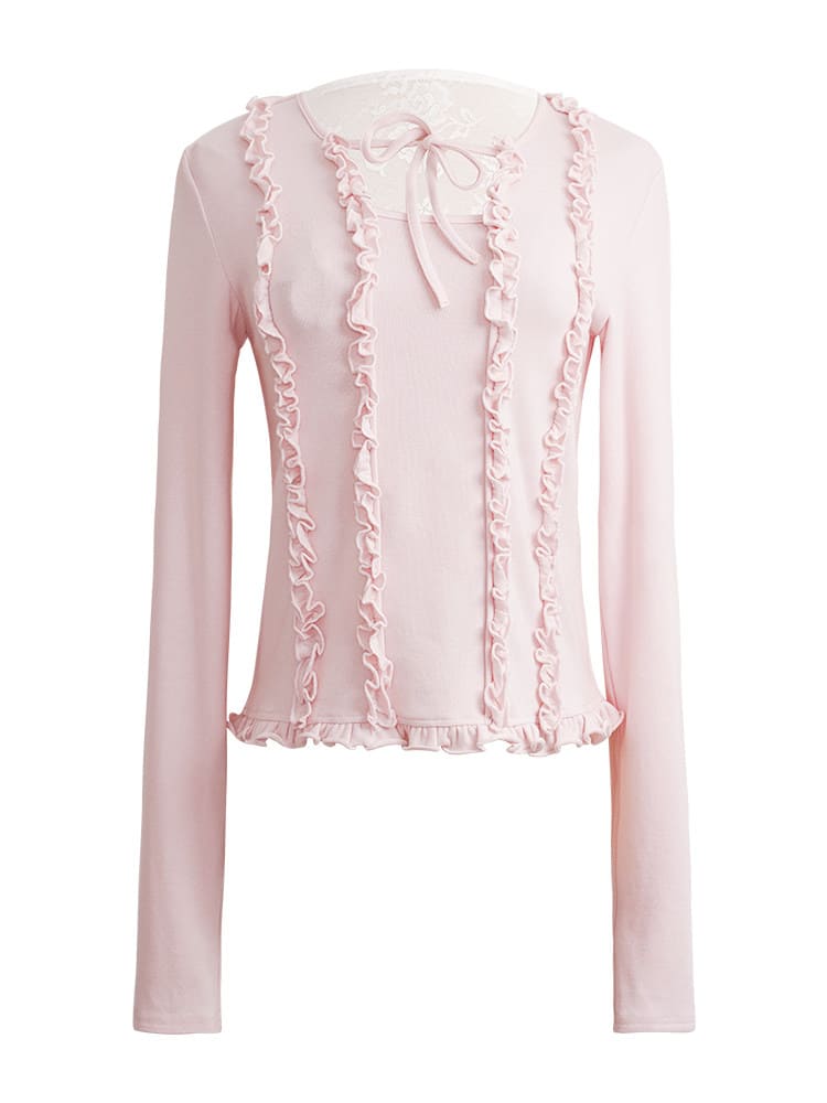 Romantic Sheer Back Ribbon Top