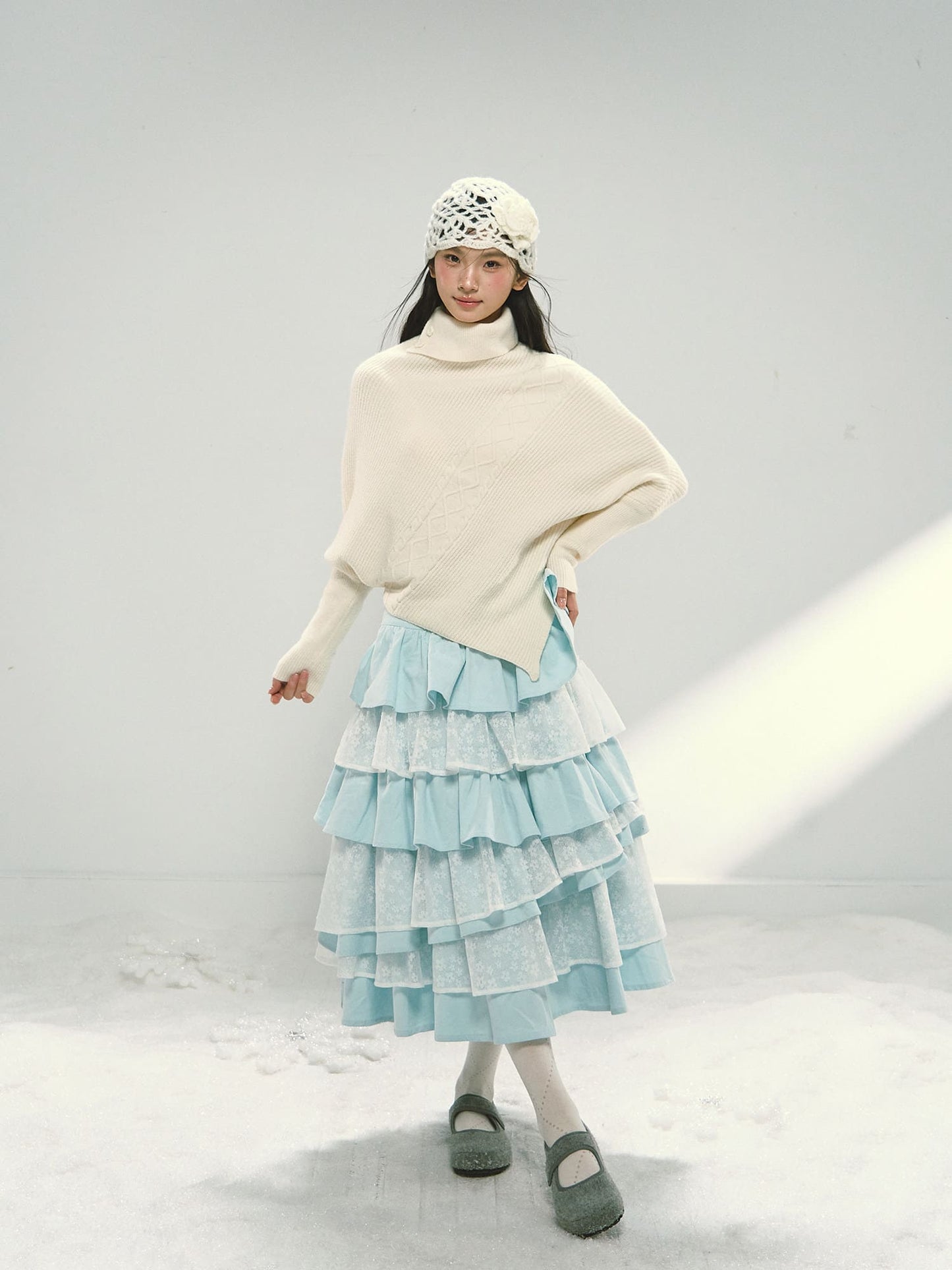 Celeste Lace Tiered Long Skirt