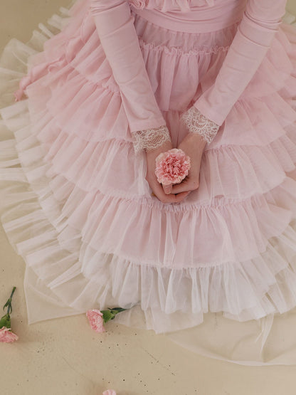 Dreamy Rose Gradient Maxi Skirt