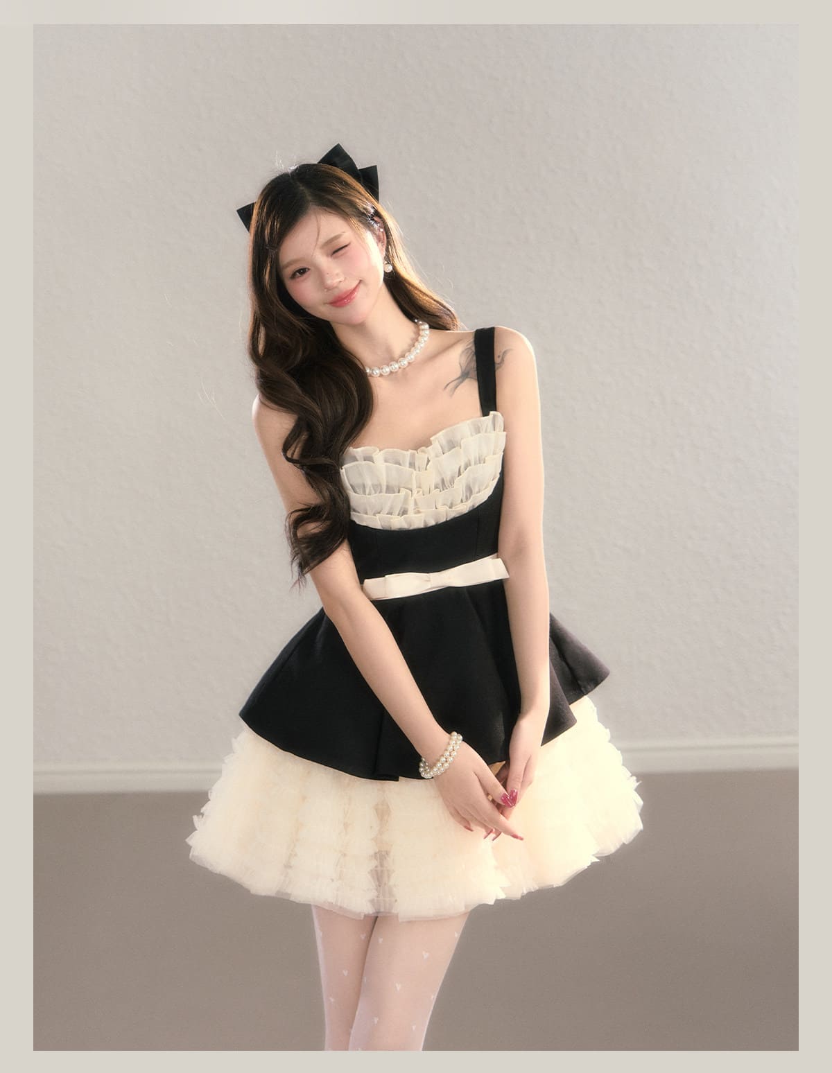 Refined Ribbon Peplum Flare Dress