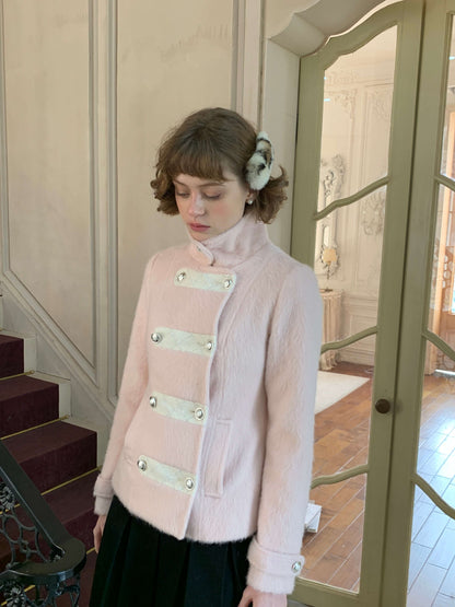 Powder Pink Classic Button Coat
