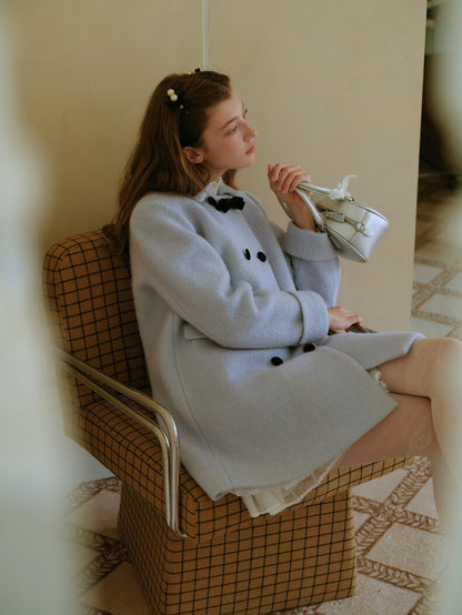 Crystal Mist Double-Breasted Coat