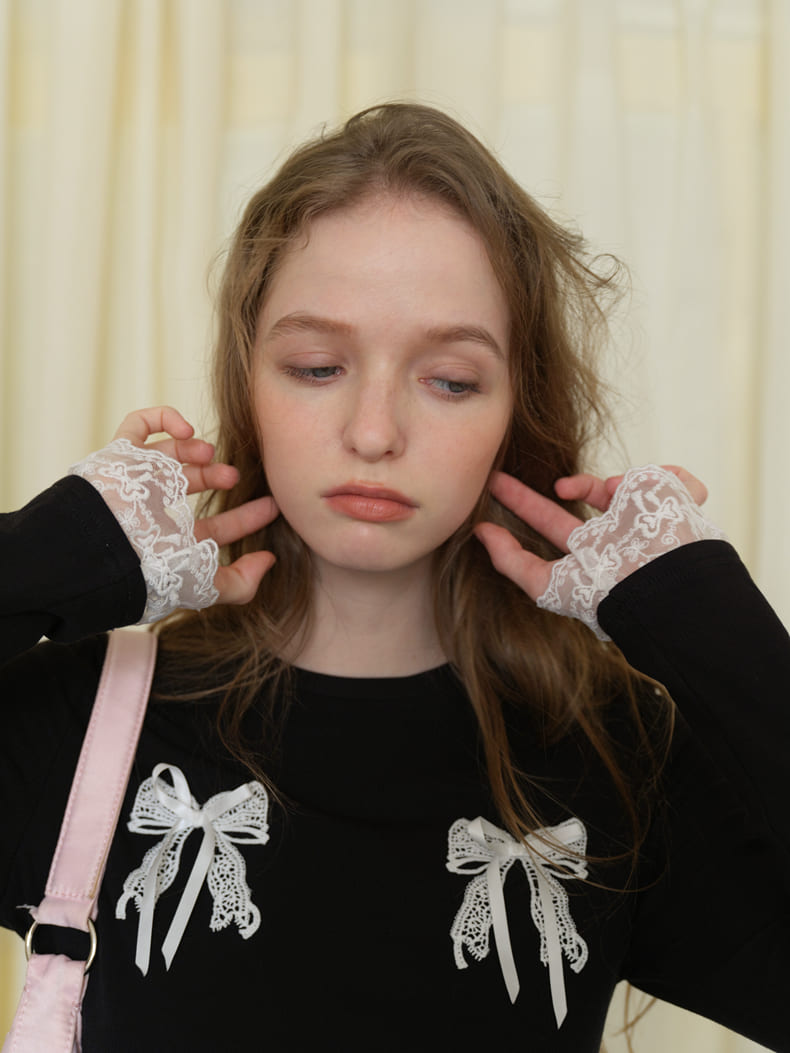 Double Ribbon Lace Accent Top