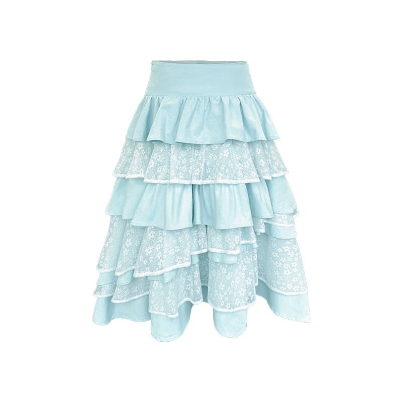 Celeste Lace Tiered Long Skirt