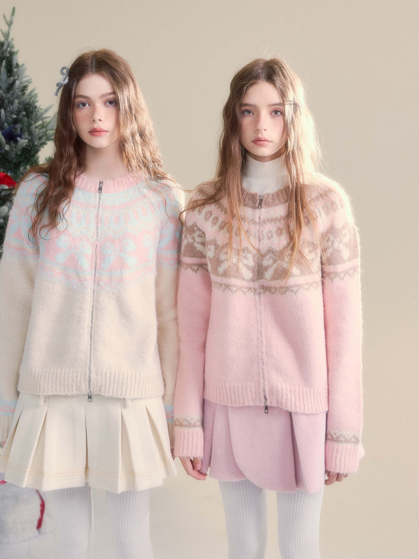 Winter Bloom Ribbon Print Knit