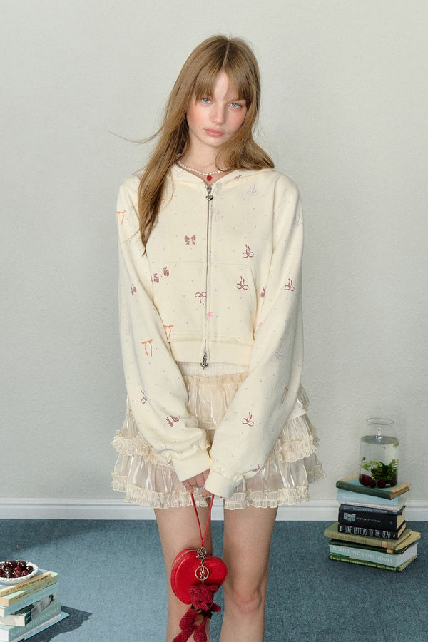Mini Ribbon Pattern Sweet Hoodie