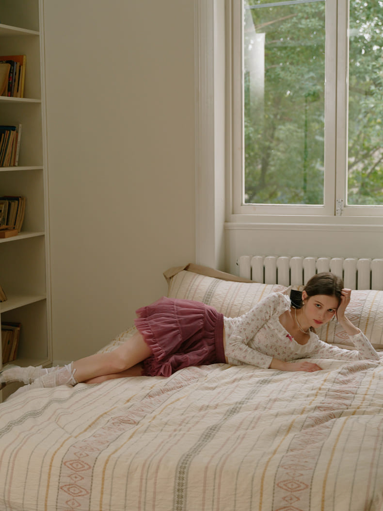 Deep Color Tiered Mini Skirt