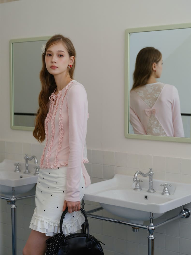 Romantic Sheer Back Ribbon Top