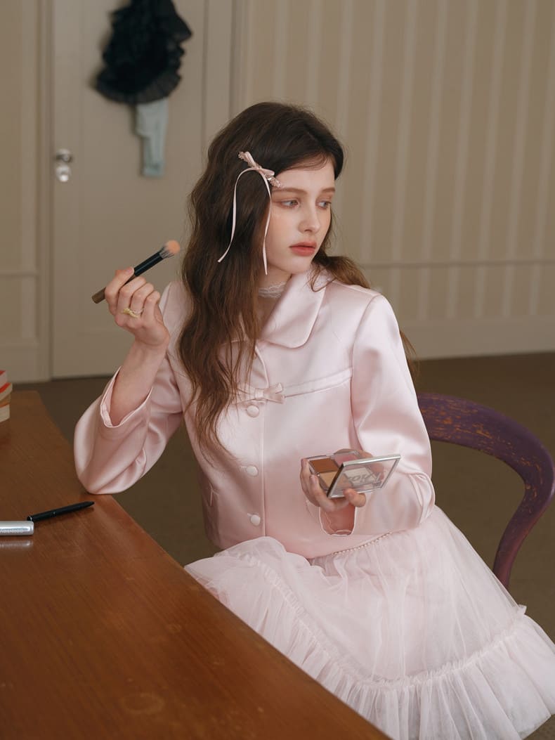 Elegance Pink Cropped Jacket / Camisole Dress