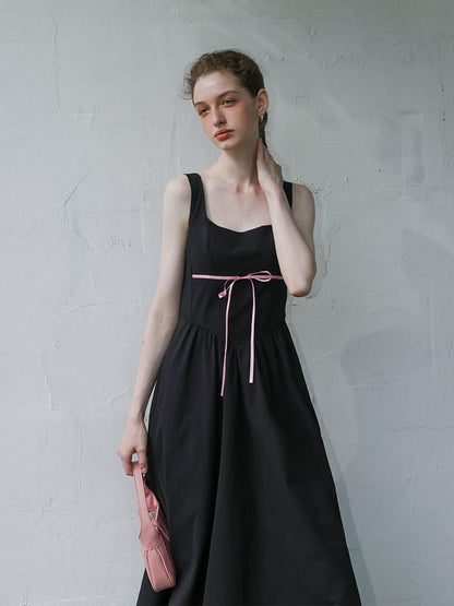 Elegant Ribbon Mode Camisole Dress（全2色）