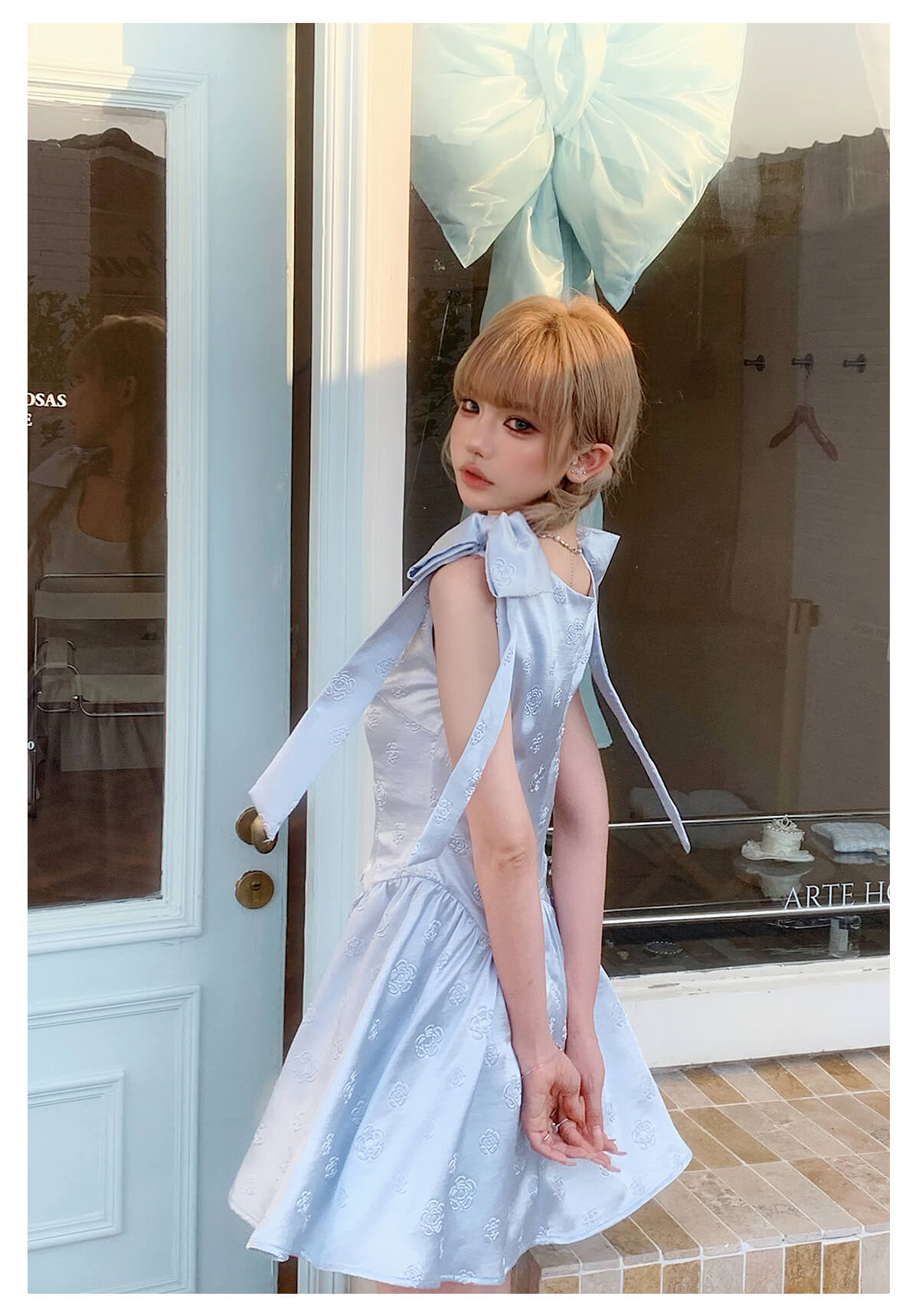 Milky Ribbon Jacquard Dress