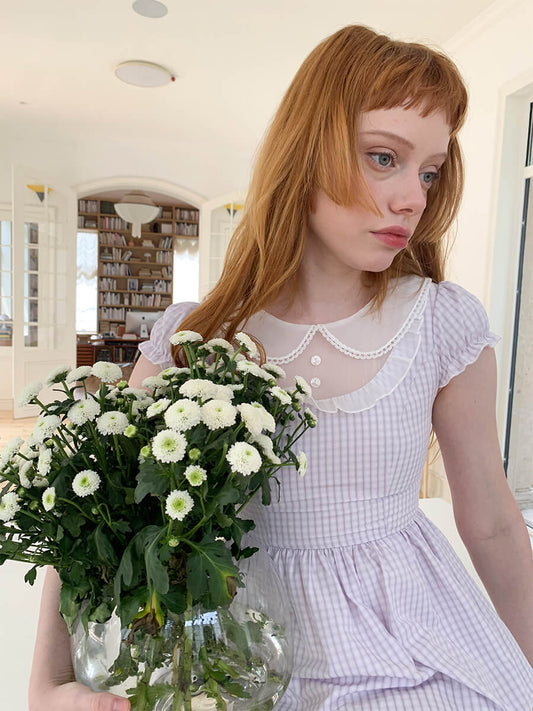 Marshmallow Check Girly Blouse