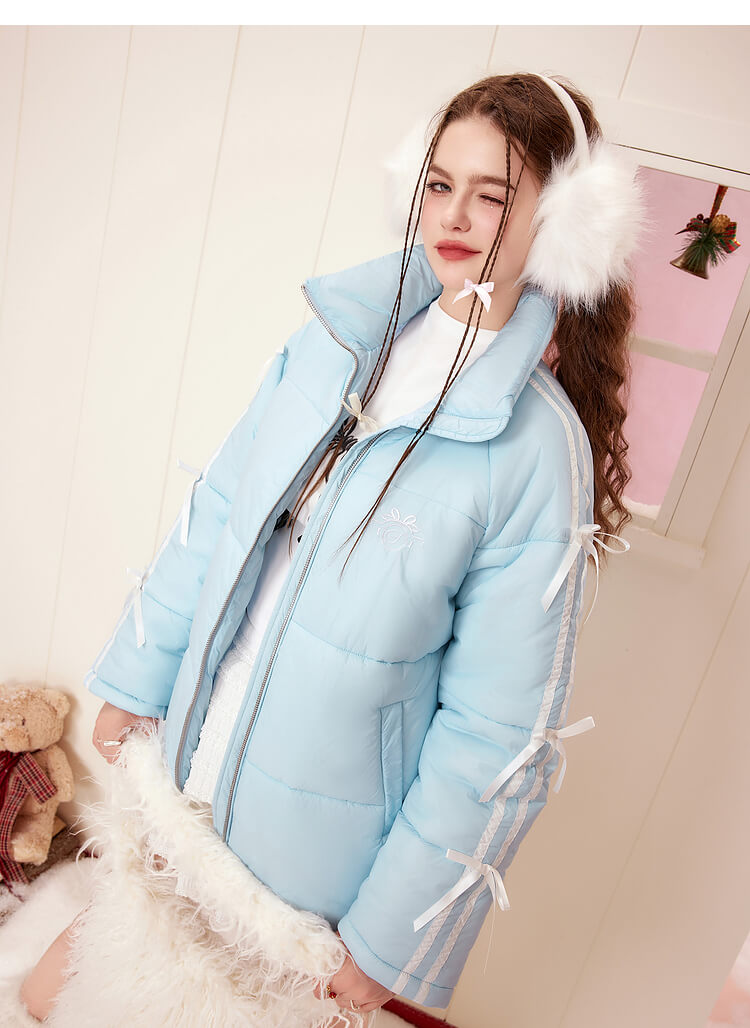 Ribbon Line Puffer Jacket