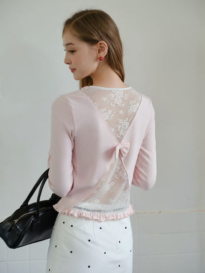 Romantic Sheer Back Ribbon Top