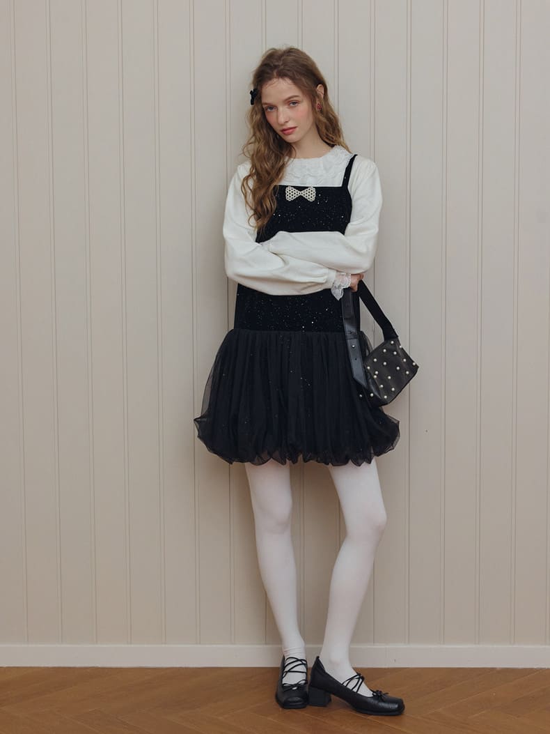 Twinkle Night Velvet Layered Dress