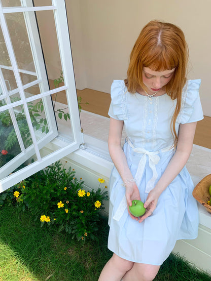 Angelic Puff Sleeve Lace Dress