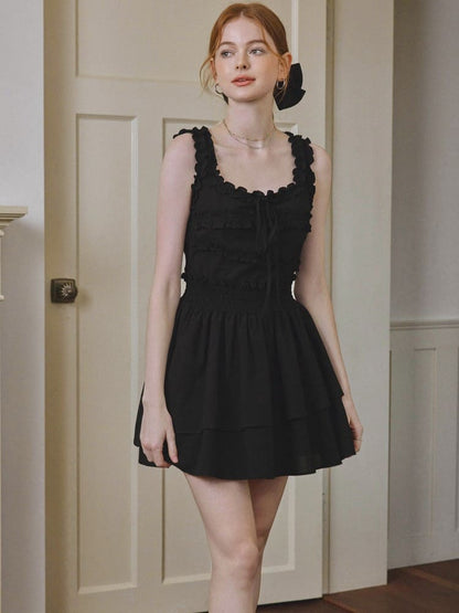Frill Sleeveless Tiered Mini Dress