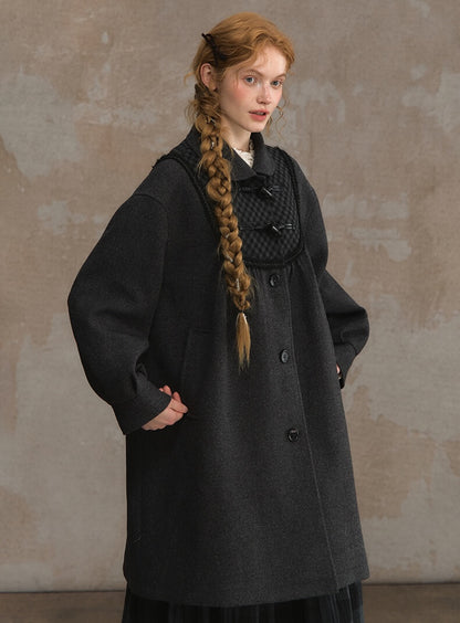 Timeless Gingham Panel A-line Coat