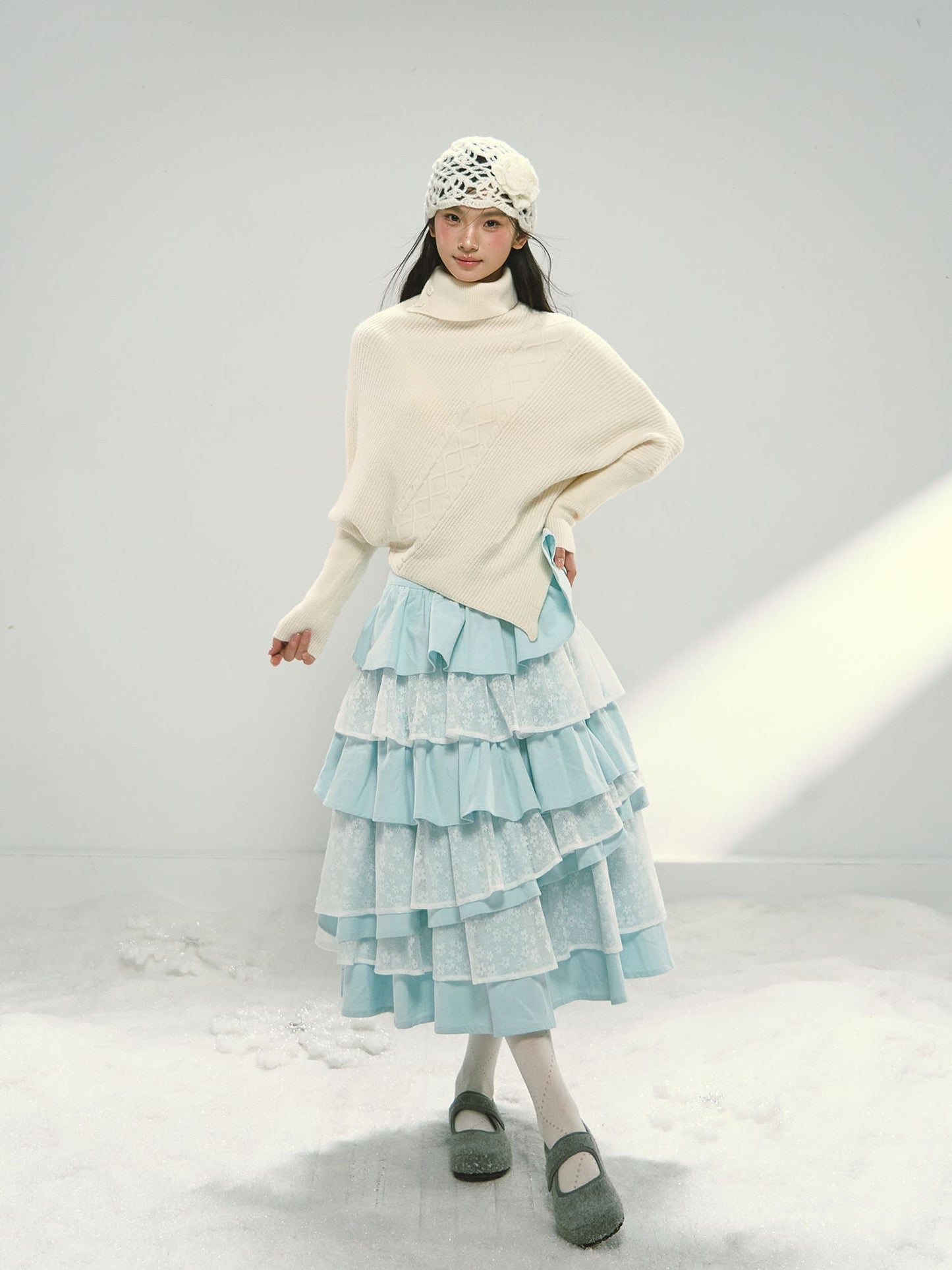 Celeste Lace Tiered Long Skirt