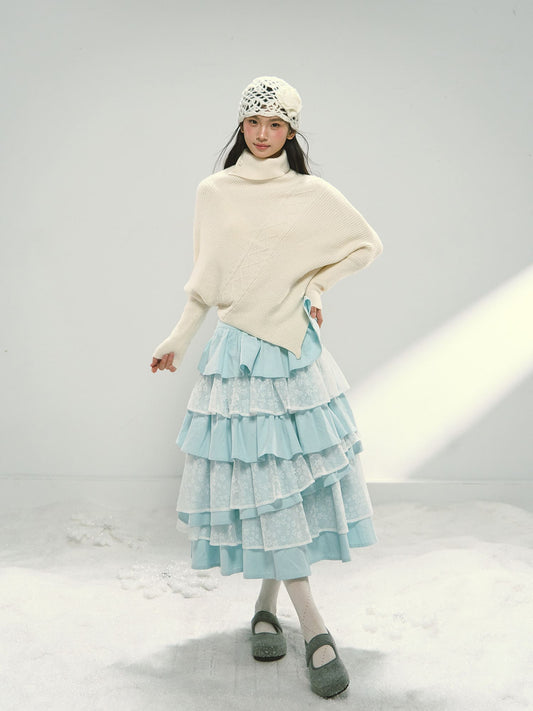 Celeste Lace Tiered Long Skirt