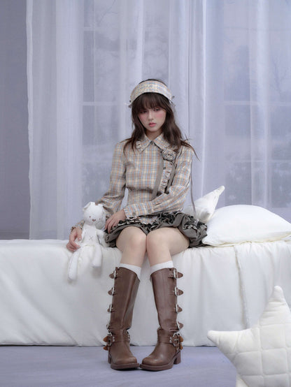 Layered Ribbon Frill Mini Skirt