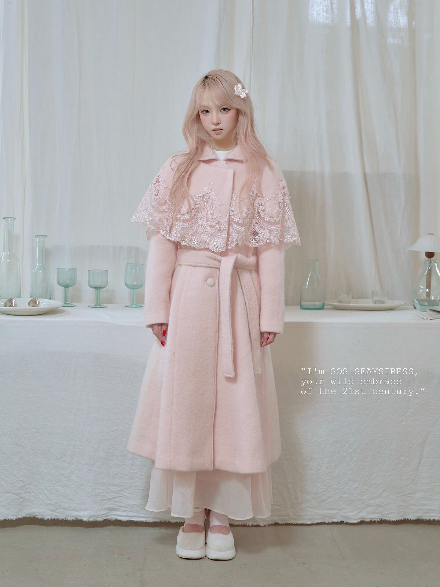 Blossom Lace Mantle Coat
