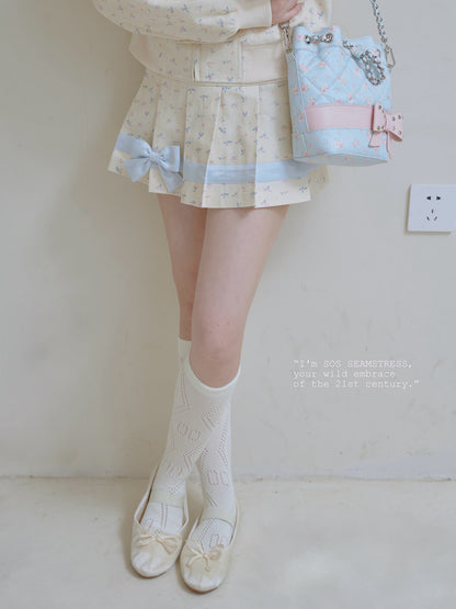 Powder Floral Classic Jacket / Skirt