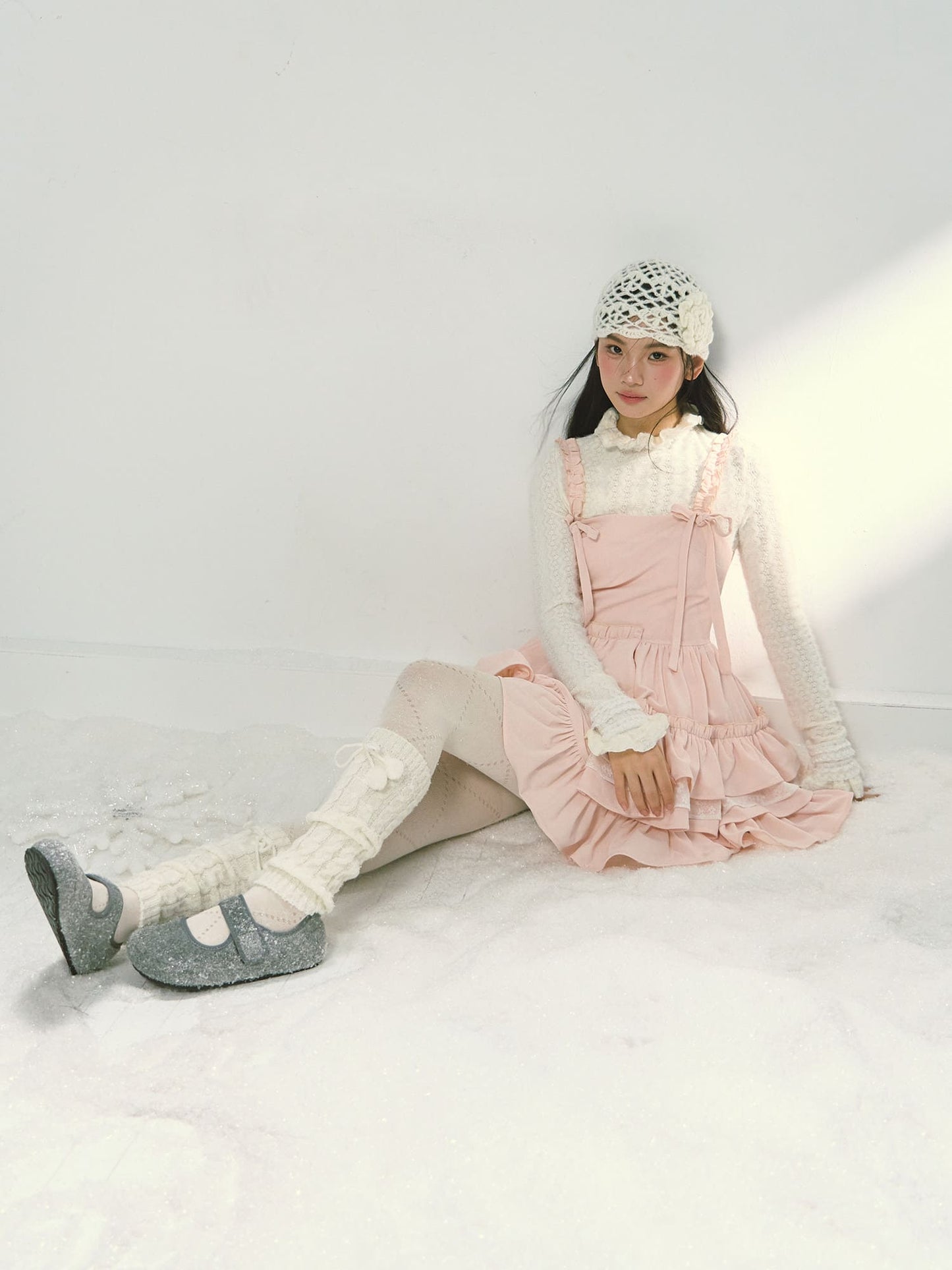 Pink Tiered Lace Camisole Dress