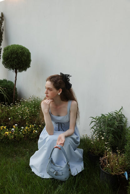 Elegant Ribbon Mode Camisole Dress（全2色）