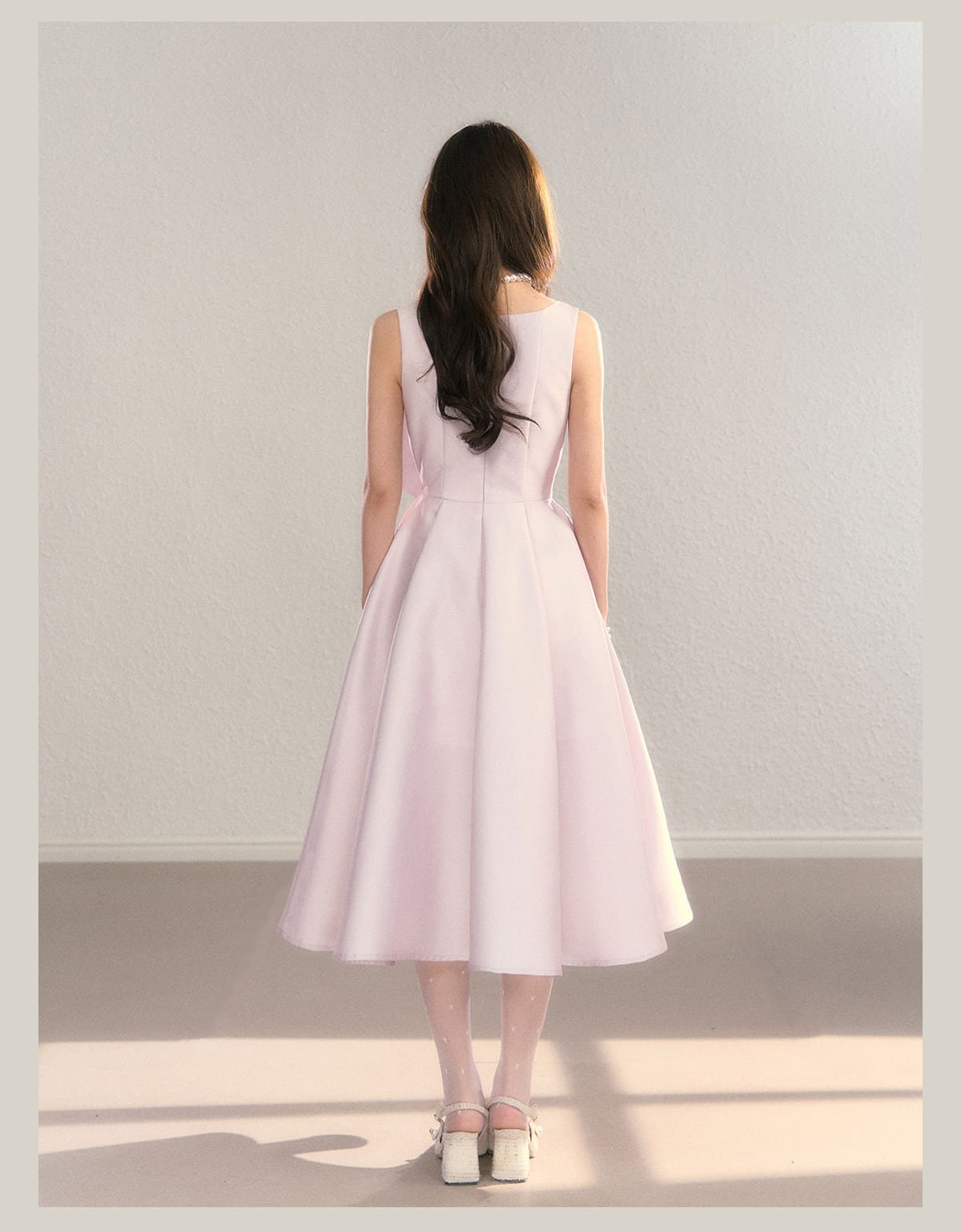 Elegant Jewel Ribbon Flare Dress