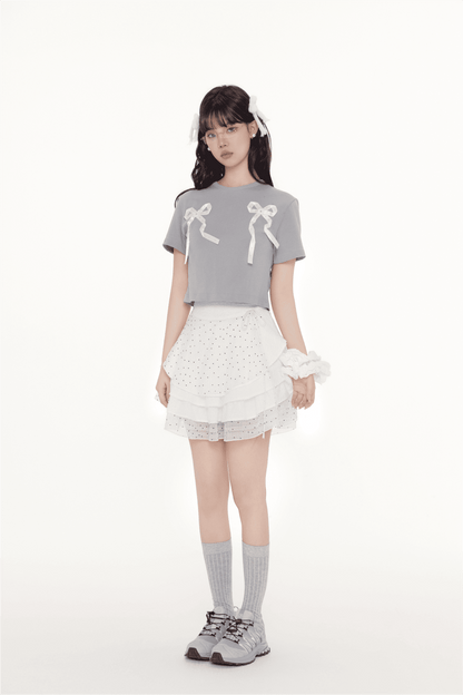Sweet Double Ribbon T-shirt（全2色）