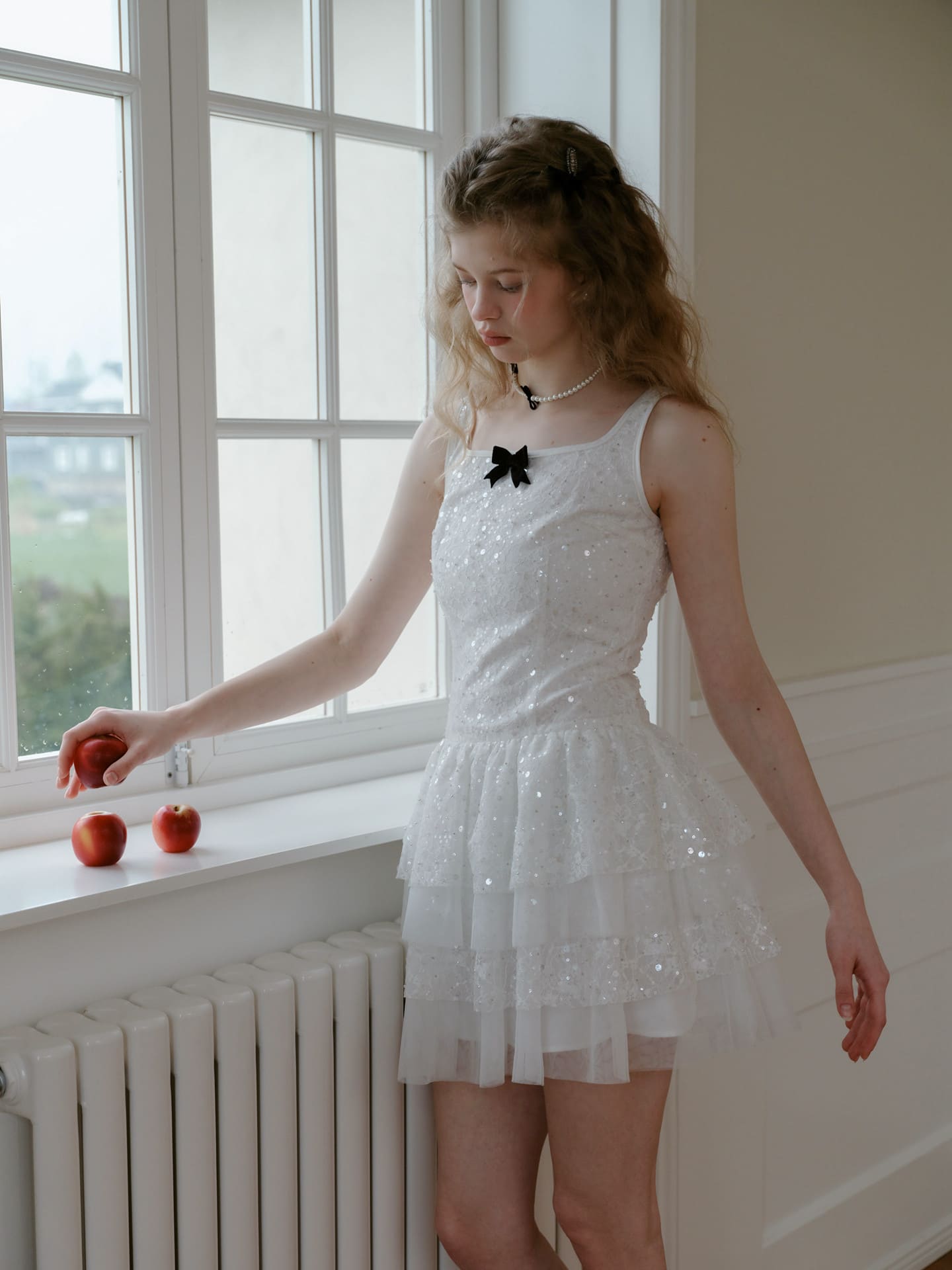 Elegant Sequin Tulle Tiered Mini Dress