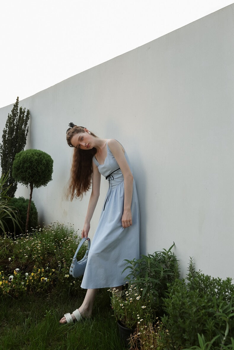 Elegant Ribbon Mode Camisole Dress（全2色）