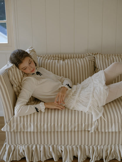 Dreamy Sheer Ribbon Mini Skirt