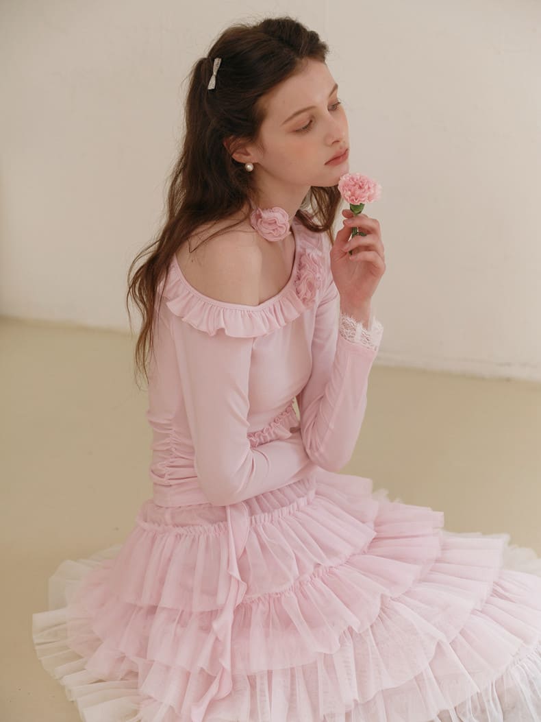 Dreamy Rose Gradient Maxi Skirt