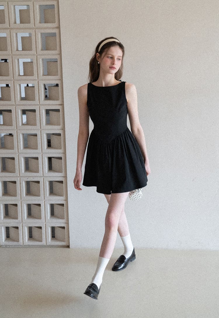 Elegant Back Ribbon Fit & Flare Mini Dress