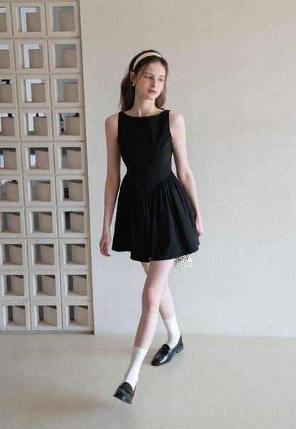 Elegant Back Ribbon Fit & Flare Mini Dress