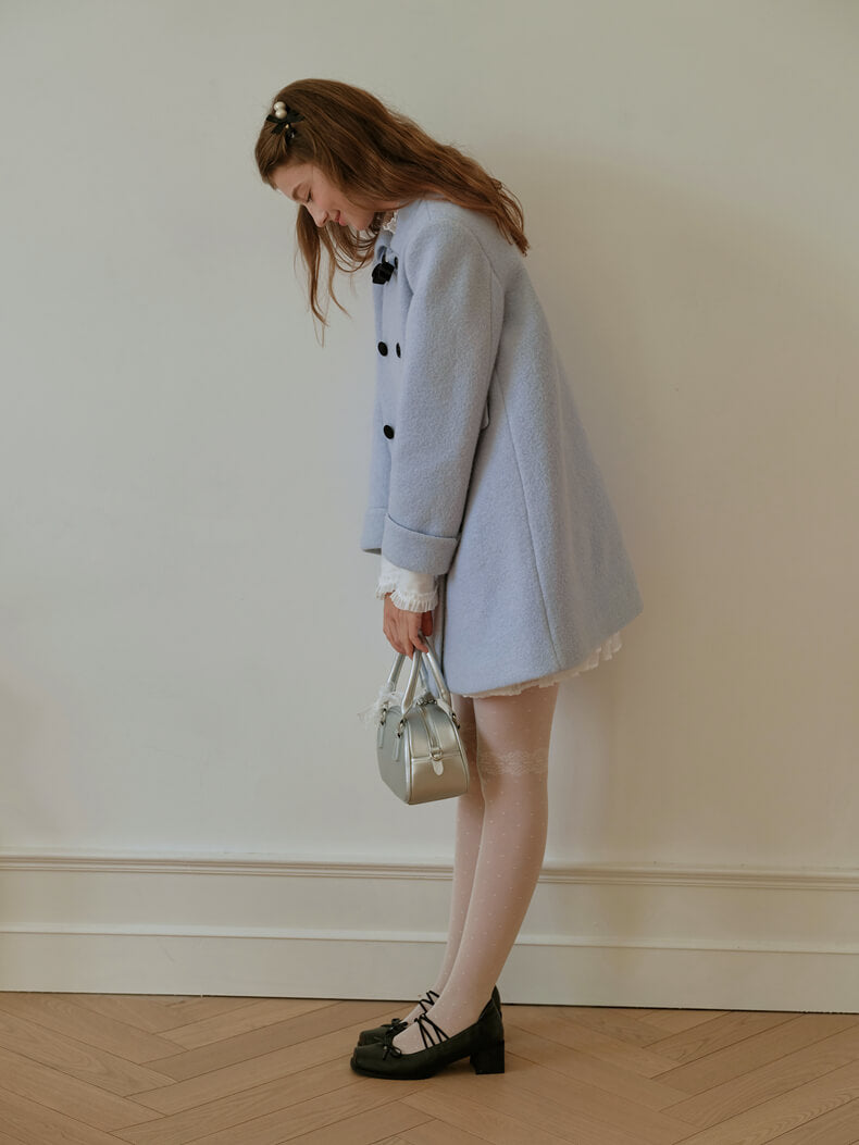 Crystal Mist Double-Breasted Coat